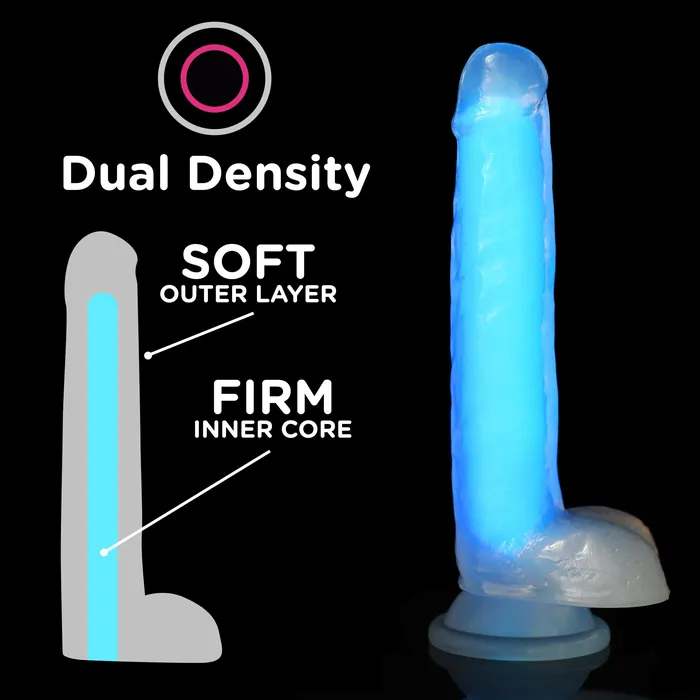 Curve Toys Dildos 7 Inch Glowinthedark Silicone Dildo With Balls