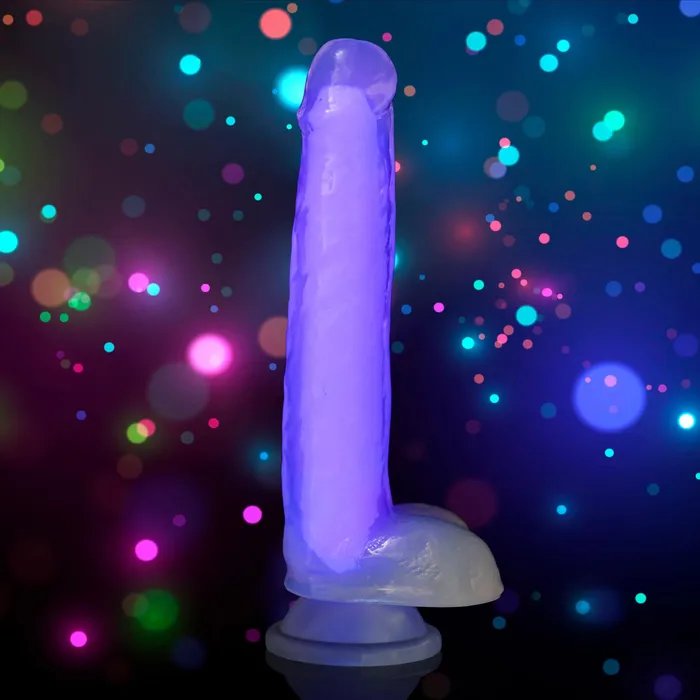 Curve Toys Dildos 7 Inch Glowinthedark Silicone Dildo With Balls