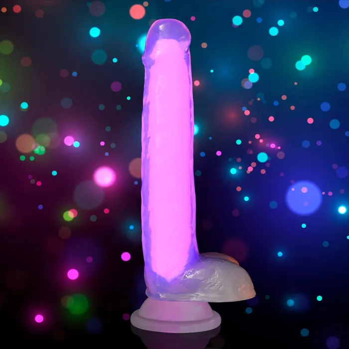 Curve Toys Dildos 7 Inch Glowinthedark Silicone Dildo With Balls