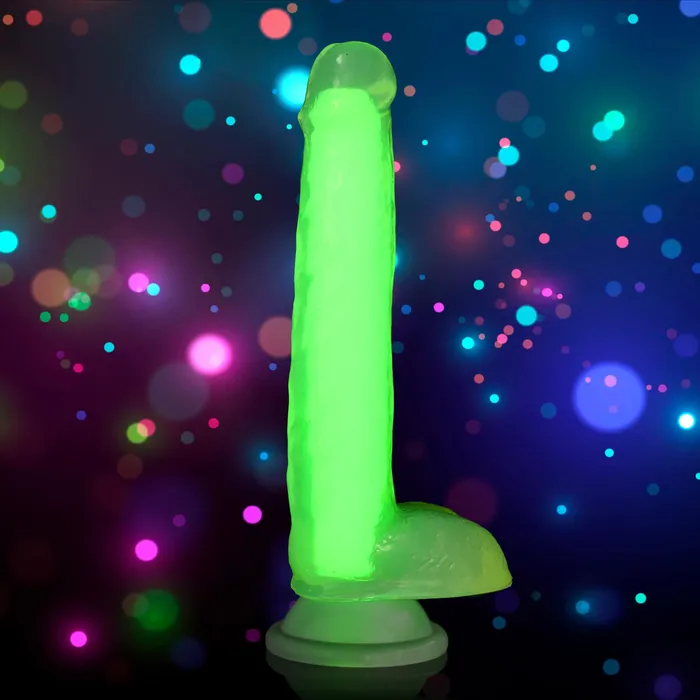Curve Toys Dildos 7 Inch Glowinthedark Silicone Dildo With Balls