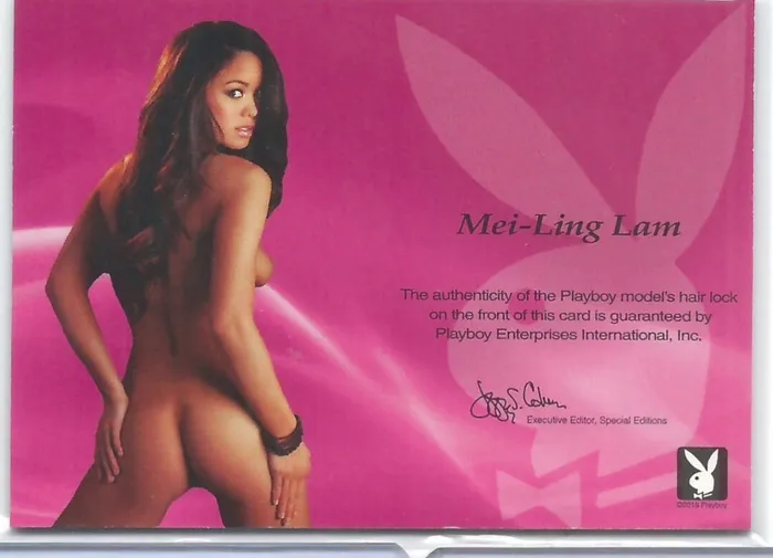Dans Cards Anal Copy of Playboy Centerfold Update 6 MeiLing Lam Spotlight Hair Locket Memorabilia Card