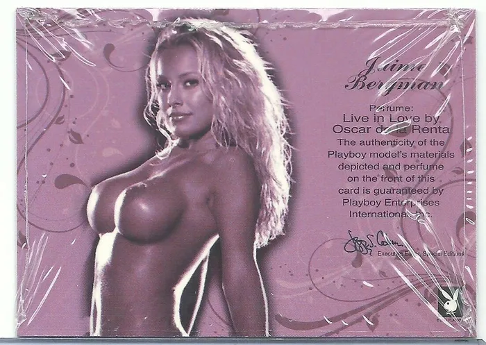 Dans Cards Male Sex Toys Playboy Centerfold Update 2 1997 1999 Jaime Bergman Platinum Foil Scented Memorabilia Card