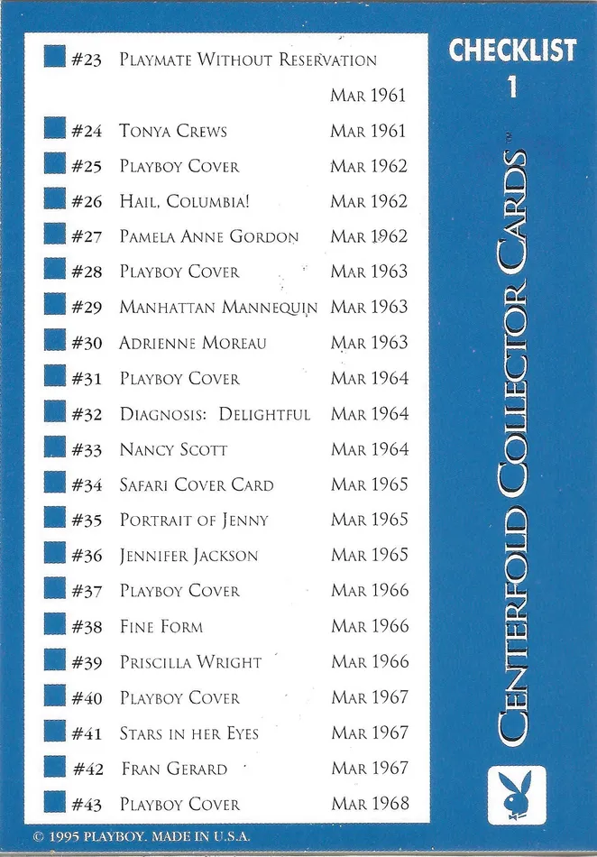 Dans Cards Playboy Centerfolds March Edition Checklist 1 Couples Dans Cards Playboy Centerfolds March Edition Checklist 1 Couples