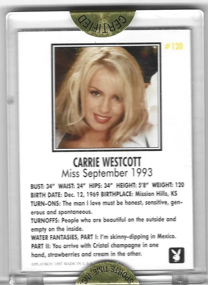 Dans Cards Playboy Centerfolds September Edition Carrie Westcott Autograph SN 850 Card 120 Couples Dans Cards Playboy Centerfolds September Edition Carrie Westcott Autograph SN 850 Card 120 Couples