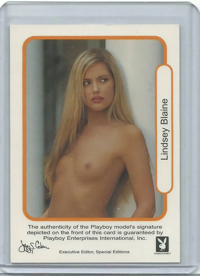 Dans Cards Vibrators Playboy Natural Beauties Lindsey Blaine Autograph Card