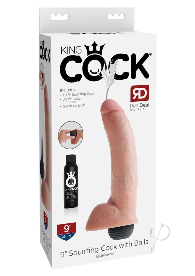 Dildos King Cock Kc 9 Squirtin Cock Wballs Flesh