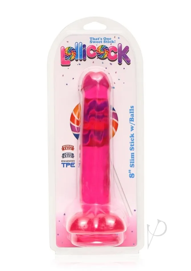Dildos Lollicock Lollicock Slim Stick Wballs 8 Cherry