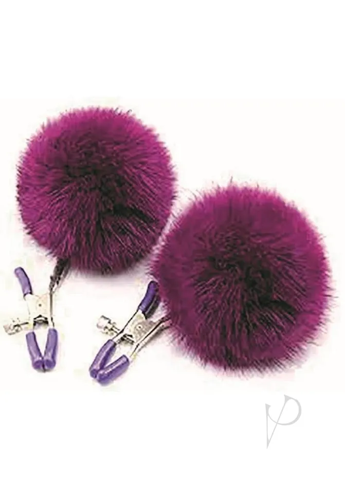 Dildos Sexy Af Nipple Clamps Purple Puff Balls AF Dildos Sexy Af Nipple Clamps Purple Puff Balls AF