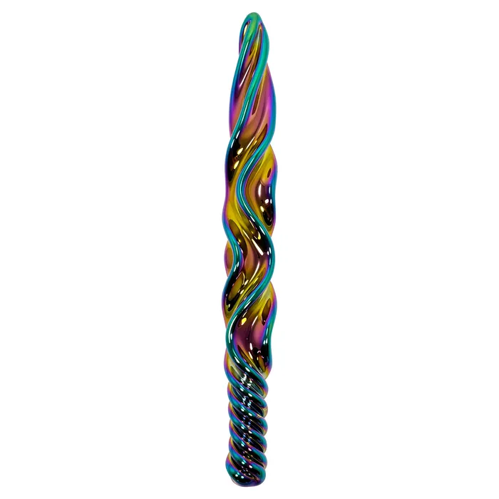 Female Sex Toys Castle Fetish Pleasure Play Iridescent Glass Ribbed Wand