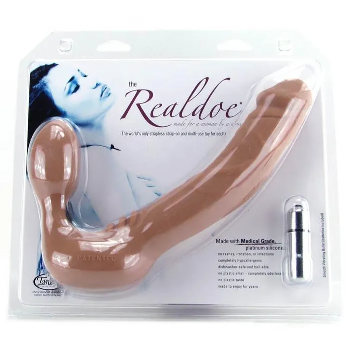 Female Sex Toys Tantus Realdoe Wireless Strap On 7 Inch Double Dildo Vibrator Tantus