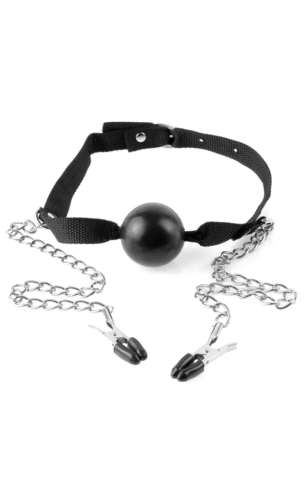 Fetish Fantasy Ball Gag Nipple Clamps Male Sex Toys