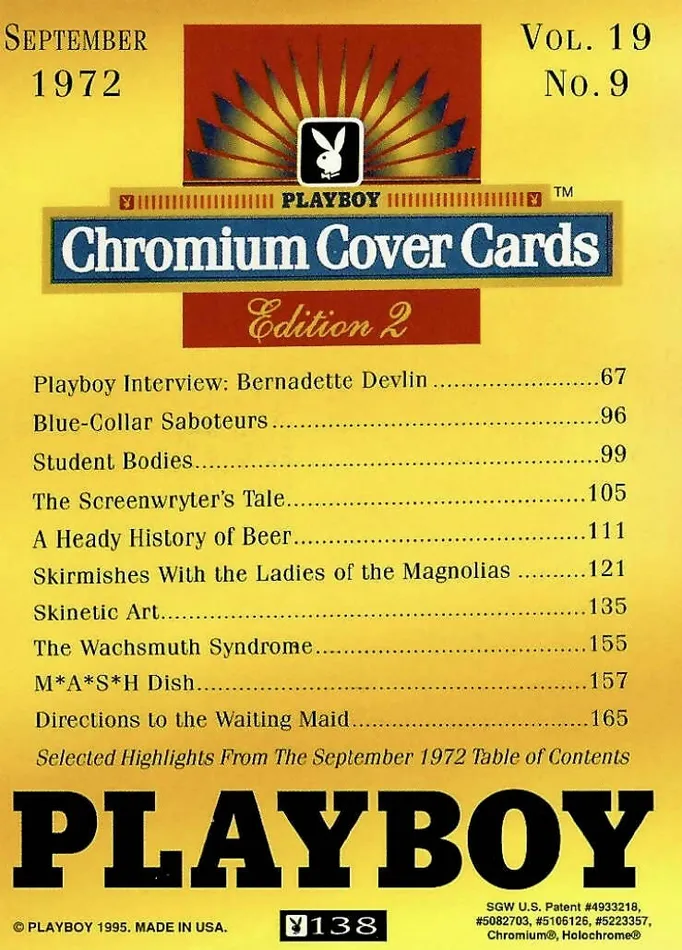 Greenthunderbirds Cards Couples Playboy Chromium Cover Edition 2 138