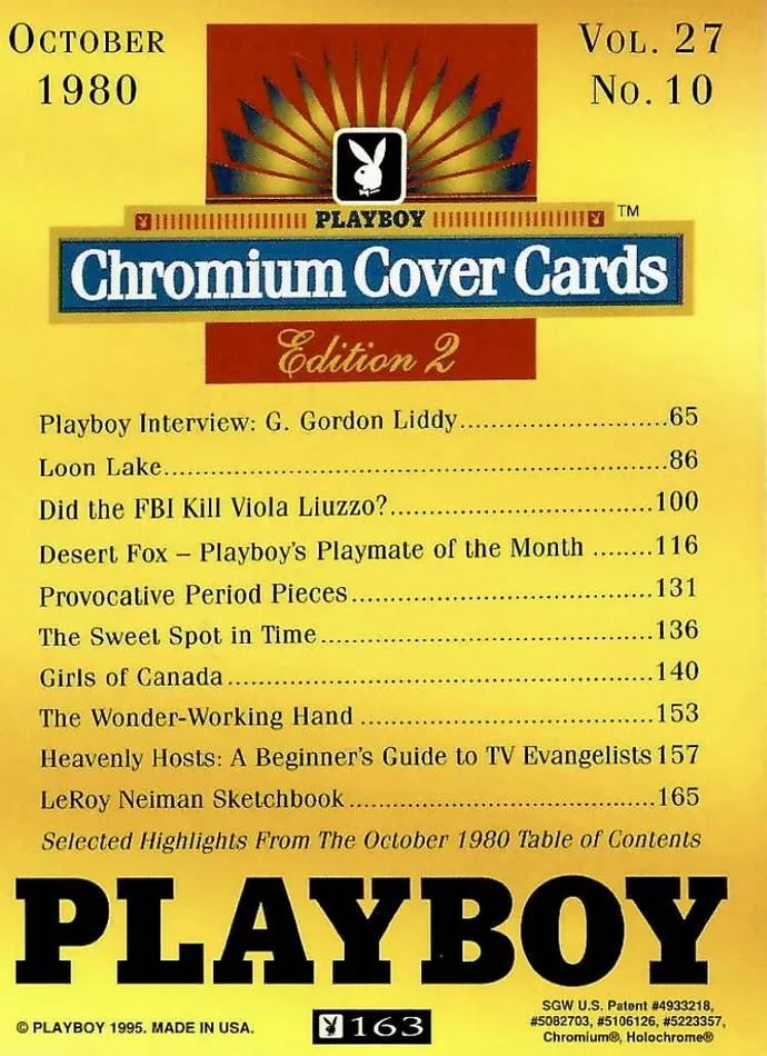 Greenthunderbirds Cards Couples Playboy Chromium Cover Edition 2 163
