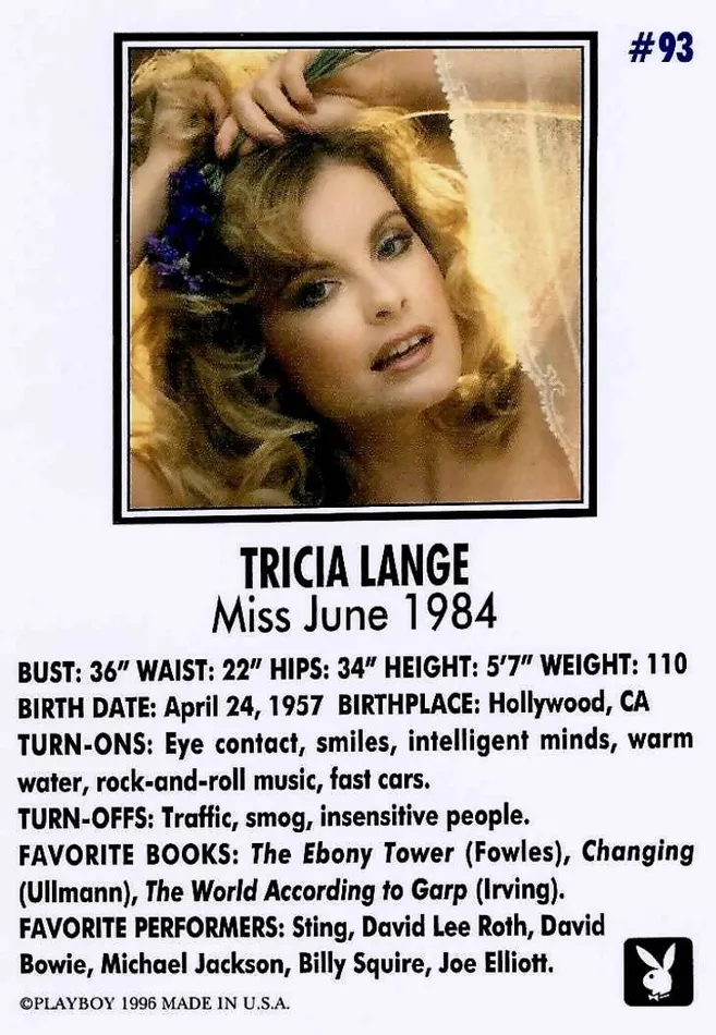 Greenthunderbirds Cards Couples Playboy June Edition 93 Tricia Lange