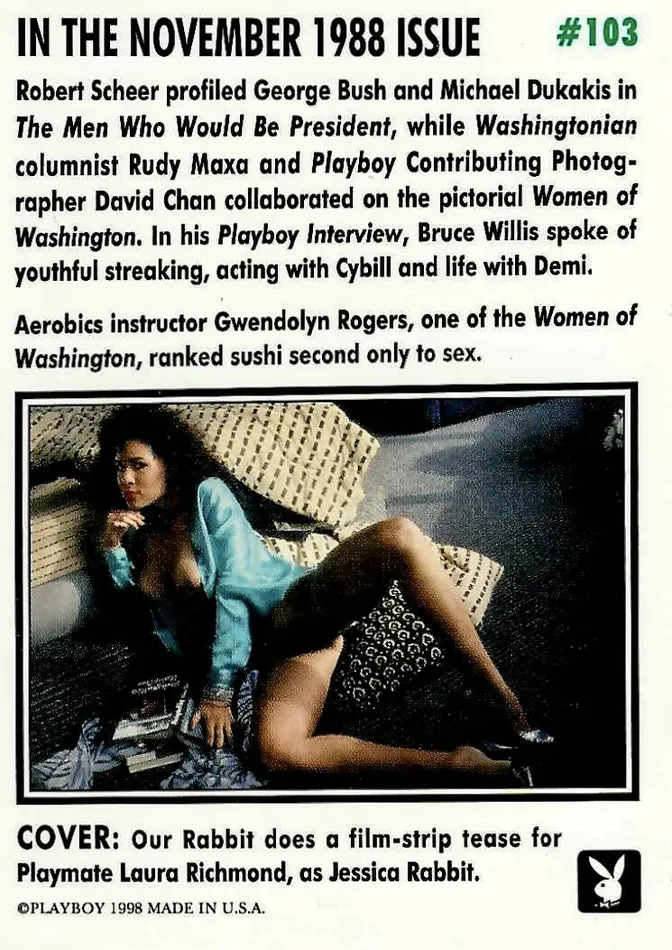 Greenthunderbirds Cards Playboy November Edition 103 Playboy Cover Couples