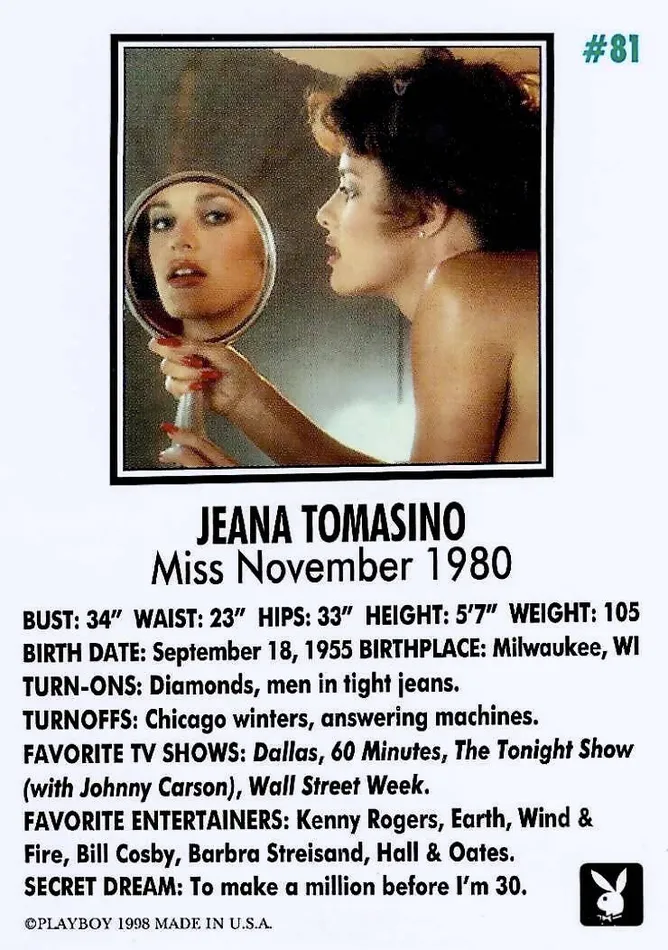 Greenthunderbirds Cards Playboy November Edition 81 Jeana Tomasino Couples