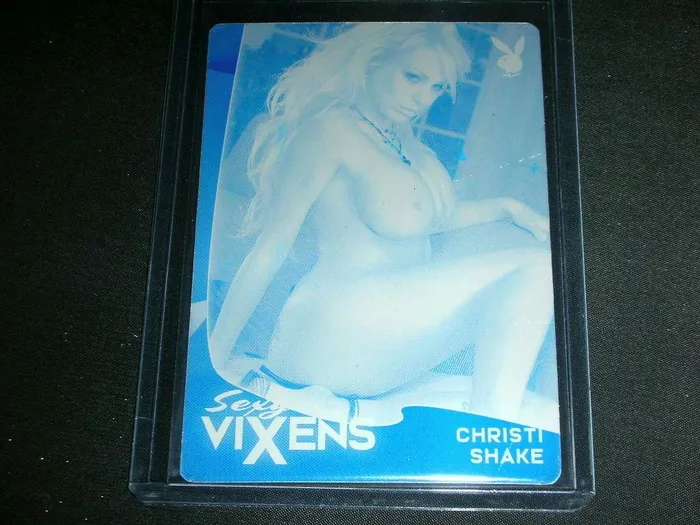 HefsCards Vibrators Playboy Sexy Vixens Christi Shake Press Plate Card