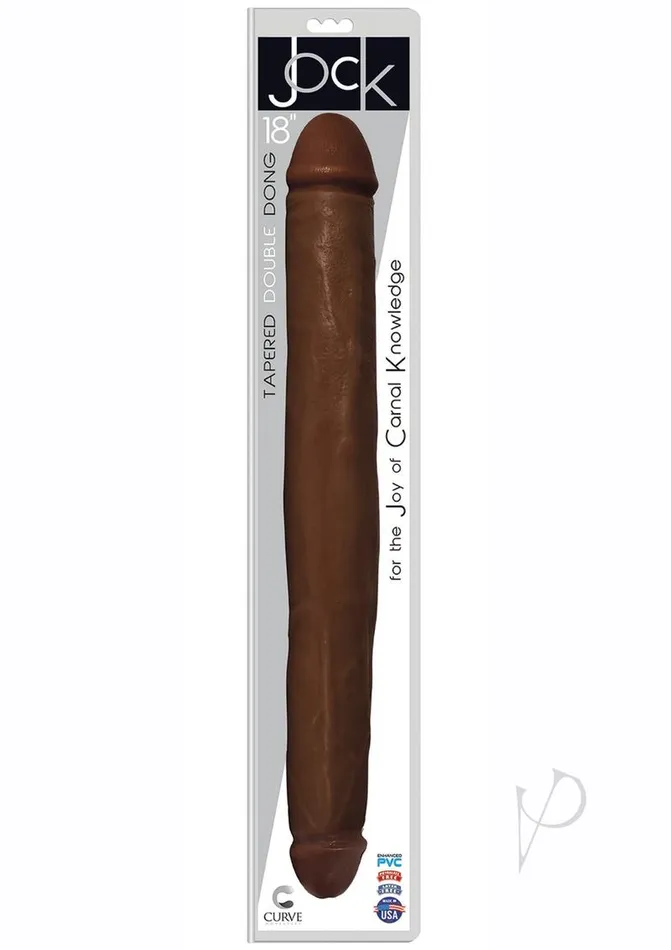 Jock Dildos Jock Tapered Double Dong 18 Chocolate