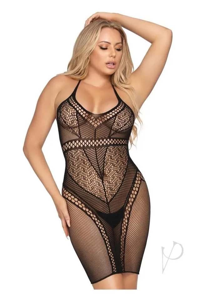 Leg Avenue Anal Multi Net Halter Mini Dress Os Black Leg Avenue Anal Multi Net Halter Mini Dress Os Black