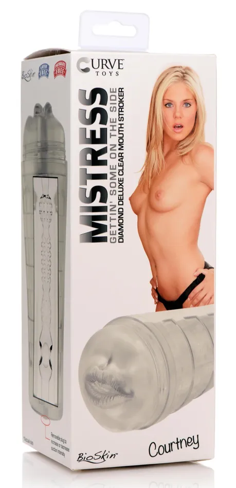 Male Sex Toys Curve Toys Mistress Courtney Diamond Deluxe Mouth Stroker Clear