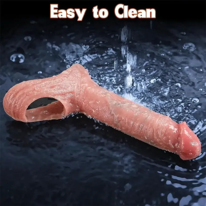 26 Extra Inches Reusable Penis Sleeve for Men Penis Extender with Ball Loop Adorime Male Sex Toys