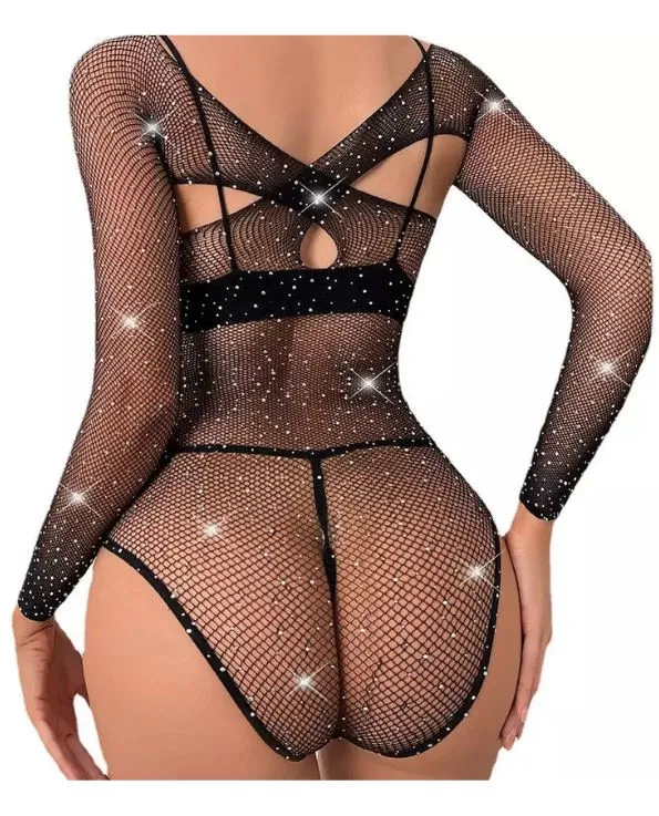 Teddies And Bodies Hedonist Blair Rhinestone Mesh Bodysuit