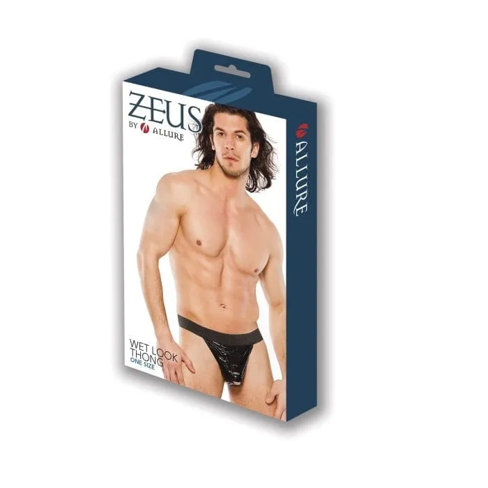 Allure Lingerie Zeus Wet Look Thong One Size Allure Lingerie Teddies And Bodies