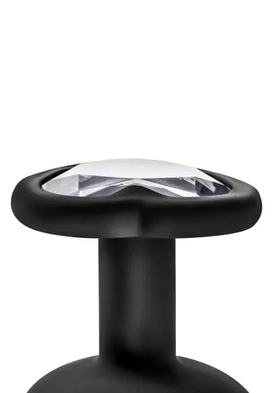 Anal Blush Luxe Black With White Gems Bling Plugs Training Kit Blush
