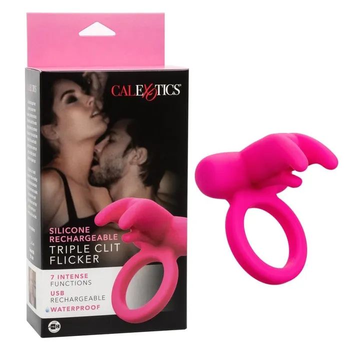 CALEXOTICS Male Sex Toys Calexotics Triple Clit Flicker Silicone Ring