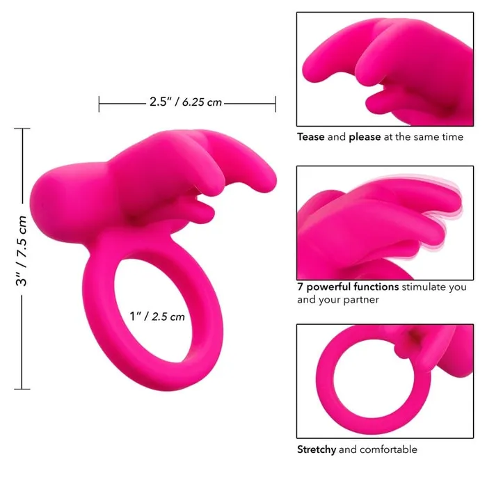 CALEXOTICS Male Sex Toys Calexotics Triple Clit Flicker Silicone Ring