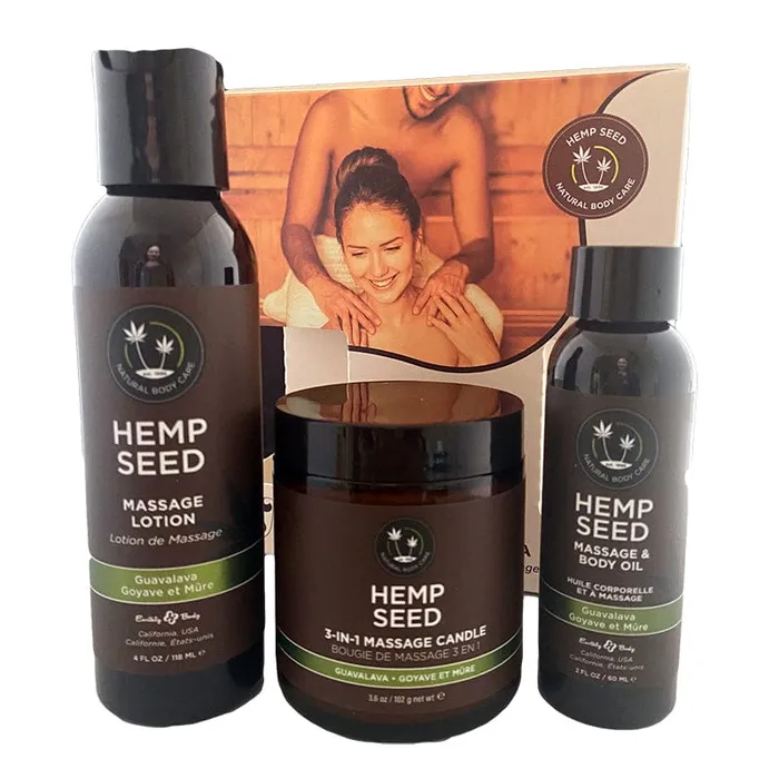 Couples Earthly Body Earthly Body Hemp Seed Massage Gift Set Guavalava