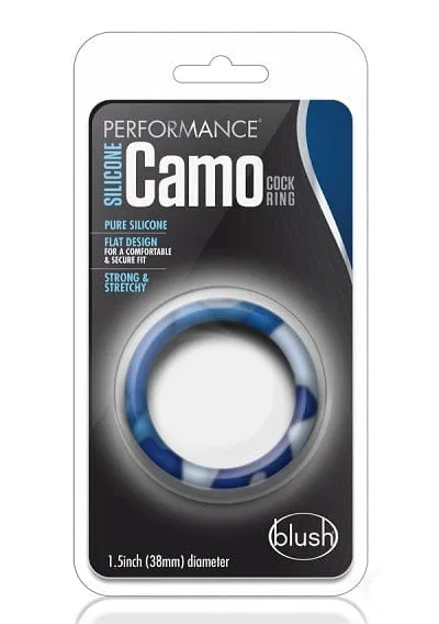 Dildos Blush Performance Blue Camouflage Silicone Camo Cock Ring Blush