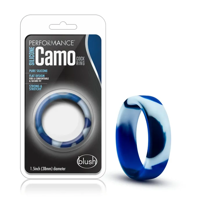 Dildos Blush Performance Blue Camouflage Silicone Camo Cock Ring Blush