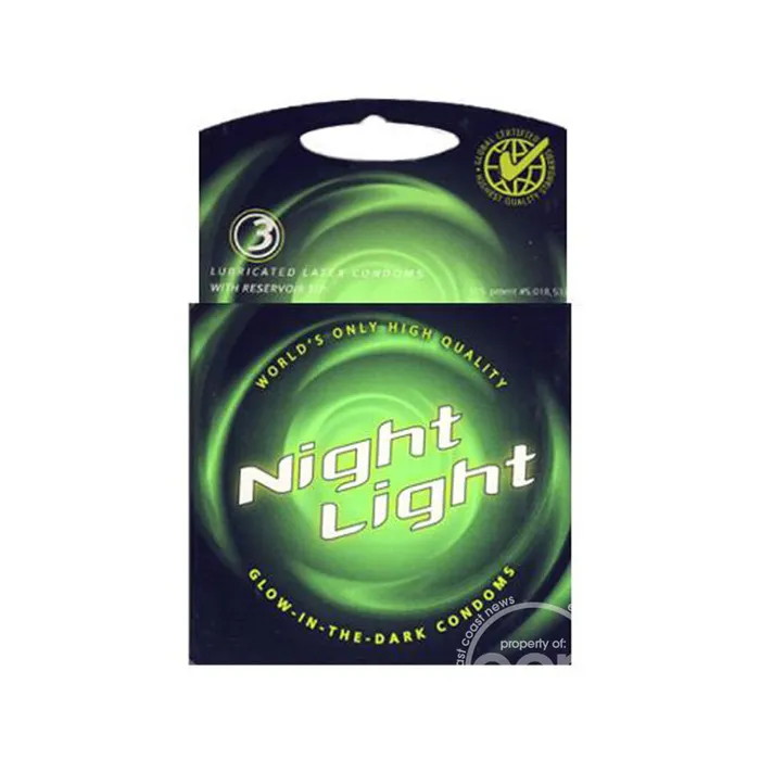 ECN Dildos Night Light Glow In The Dark Condoms Lubricated 3 Pack