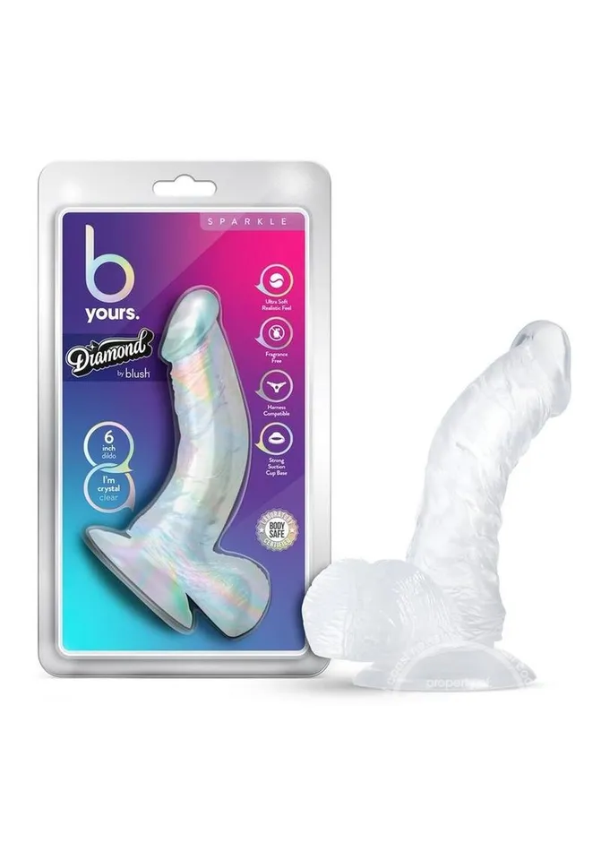 Female Sex Toys Blush B Yours Diamond Sparkle Dildo 65in