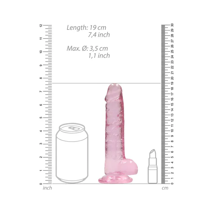 Female Sex Toys REALROCK Crystal 7 in Realistic Dong with Balls Shots Female Sex Toys REALROCK Crystal 7 in Realistic Dong with Balls Shots