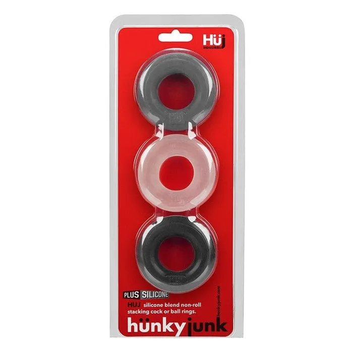 Hunkyjunk Male Sex Toys Hunkyjunk Huj3 CRing Tar Multi 3 Pack