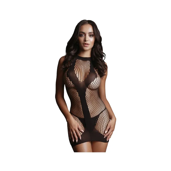 Net Contrast Mini Dress Black Shots Anal