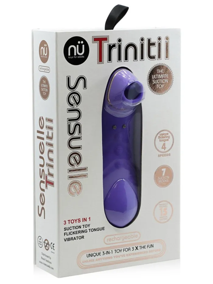 NU Sensuelle Nu Sensuelle Trinitii Flickering Suction Clit Massager Vibrators
