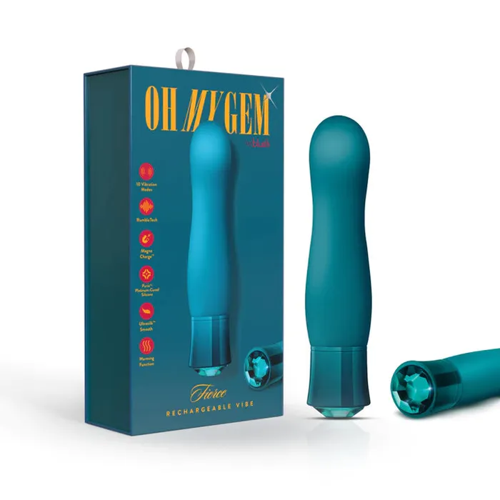 Oh My Gem Fierce 5 Inch Warming GSpot Vibrator in Blue Topaz Blush Vibrators
