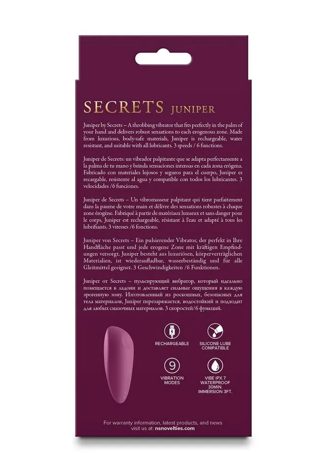 Secrets Juniper Rechargeable Silicone Vibrator NS Novelties Female Sex Toys