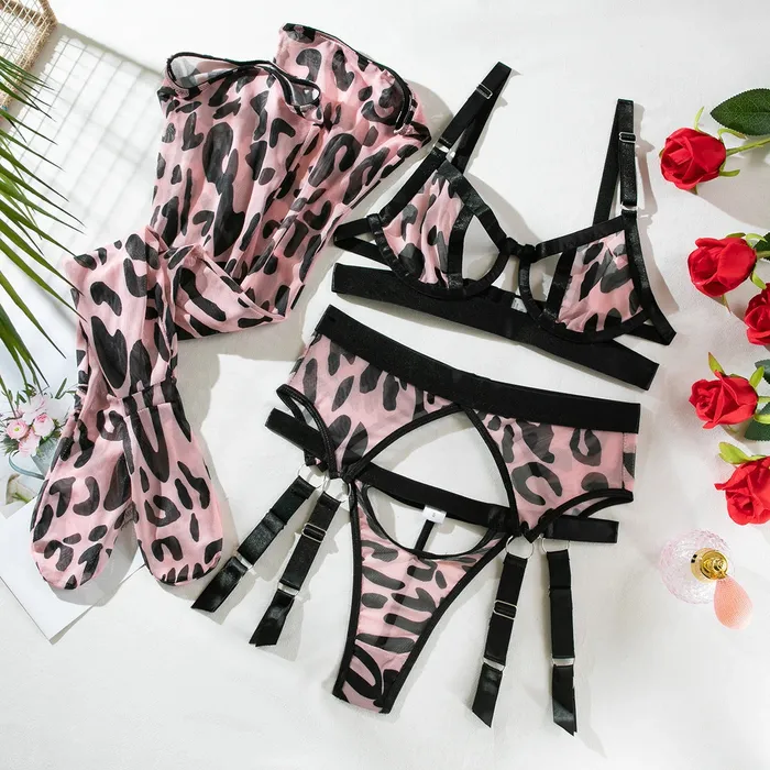 Sweetkama Anal Sexy Leopard Lingerie Set 