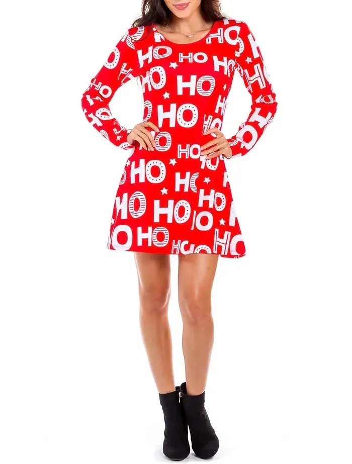 Womens Ho Ho Ho Red Christmas Dress Tipsy Elves Vibrators
